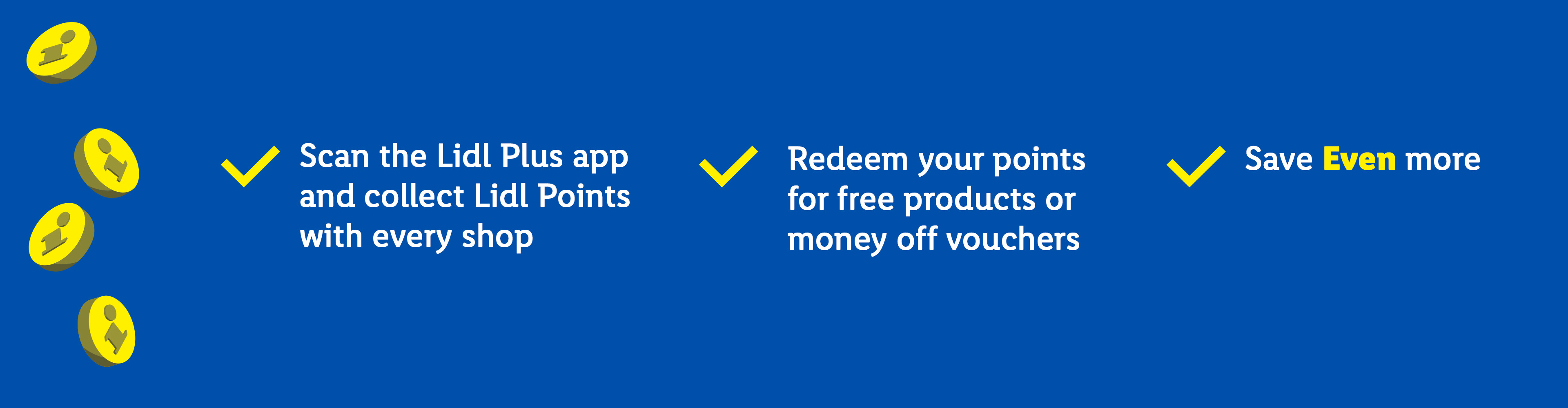 Lidl Plus app benefits: scan, collect points, redeem for free products or vouchers, and save more.