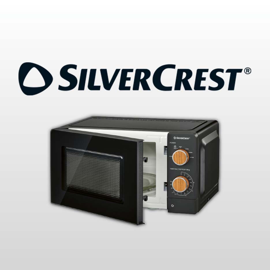 Black microwave oven with an open door, showing its interior and control panel.